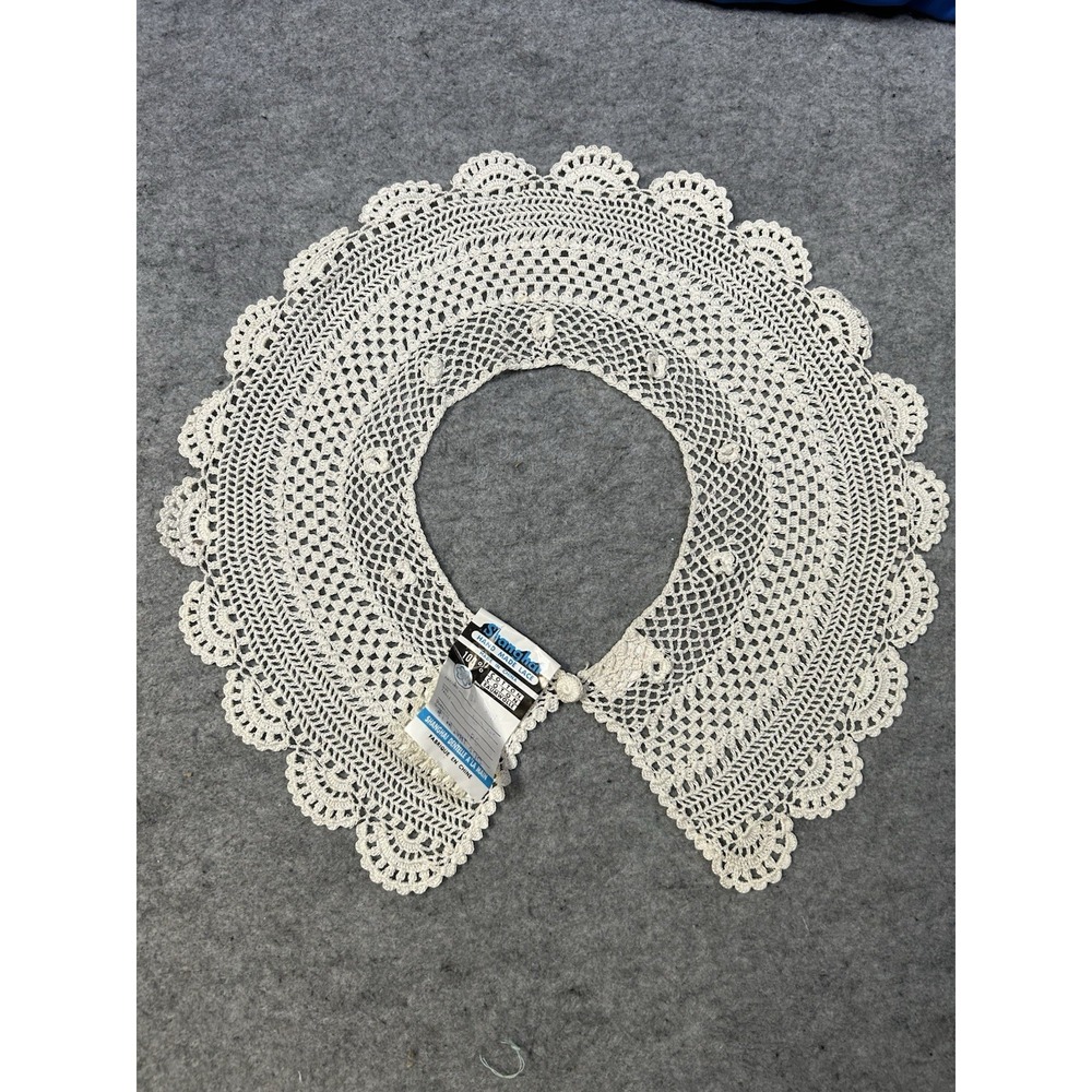 Vintage Shanghai White Crochet Lace Collar Scalloped ART DECO Beauty NWT!